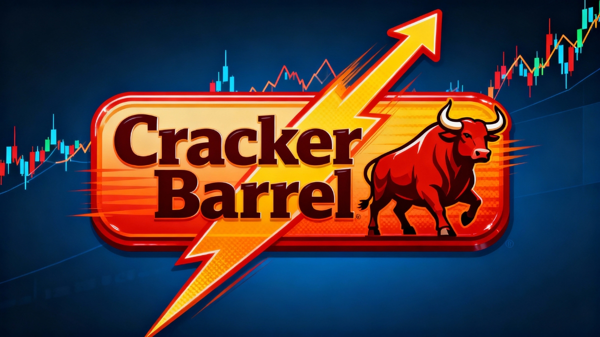 Vibrant graphic showing Cracker Barrel logo backlash with stock market impact, symbolizing branding crisis and financial loss