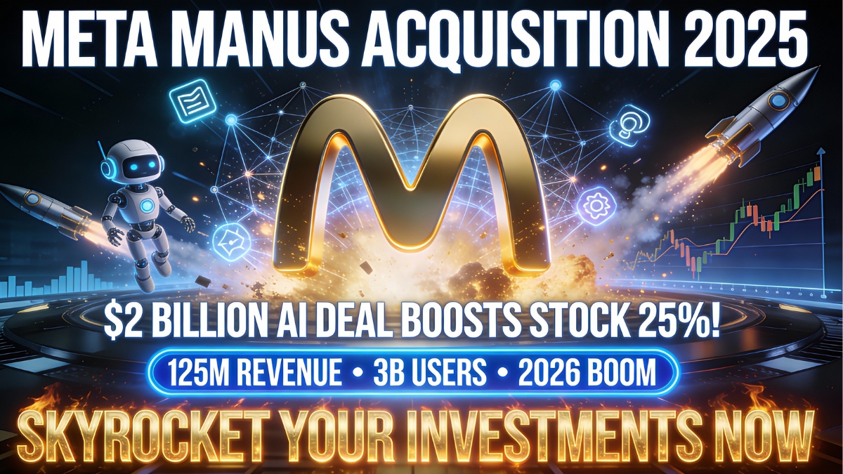 Meta Manus acquisition 2025 $2B deal boosts META stock 25% to $837 target with Manus AI agents, 125M revenue, 3B users powering stock market trends USA 2026